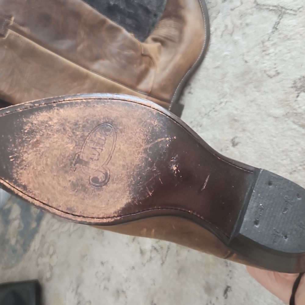 Justin Boots Tan Leather Western Boots - Picture 2 of 5